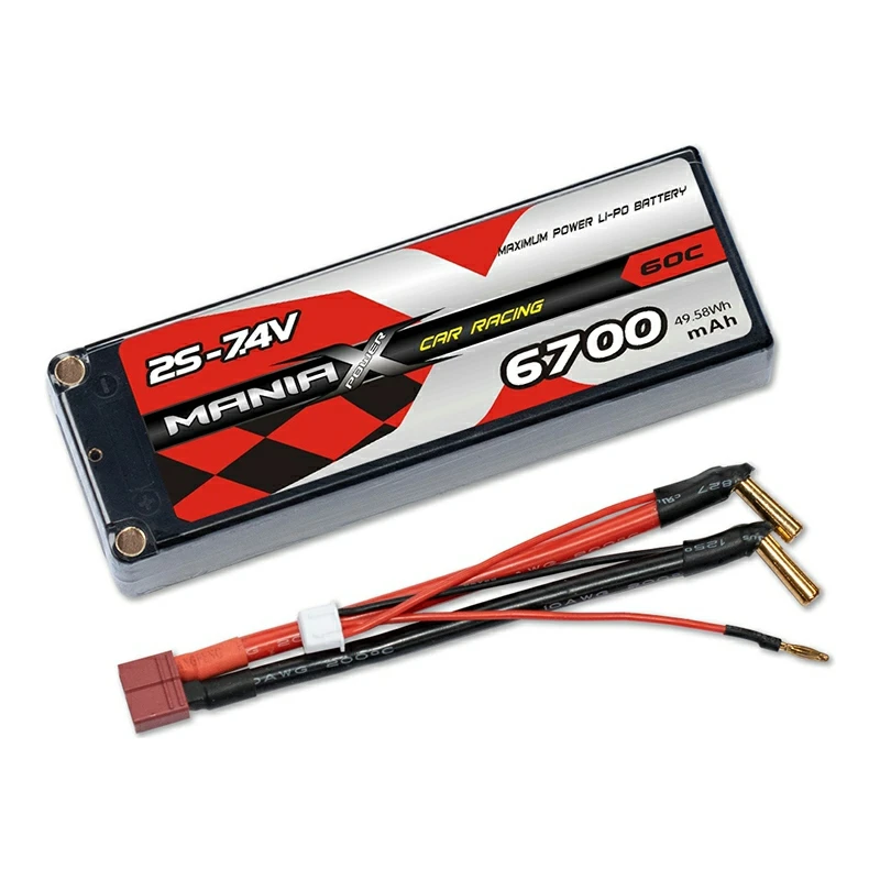 2S-7.4V 6700mAh 60C ہارڈ کیس ریسنگ کار بیٹری