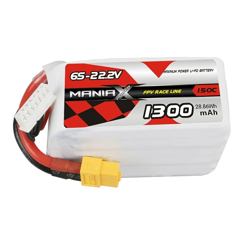 6S-22.2V 1300mAh 150C FPV ریسنگ Lipo بیٹری