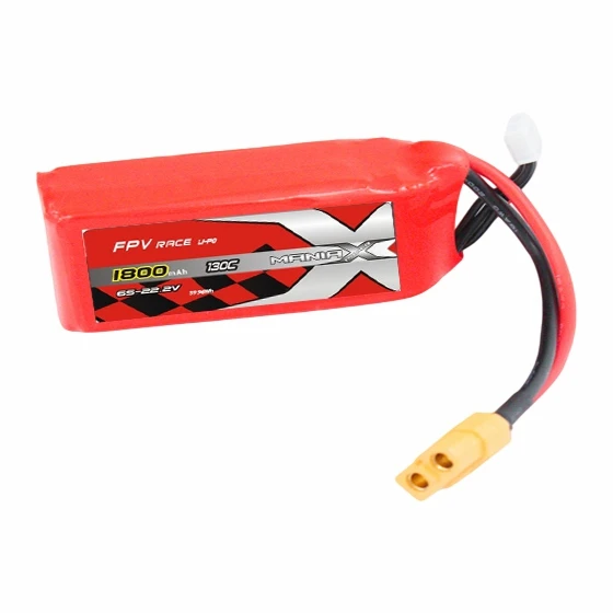 6S-22.2V 1800mAh 130C FPV ریسنگ Lipo بیٹری