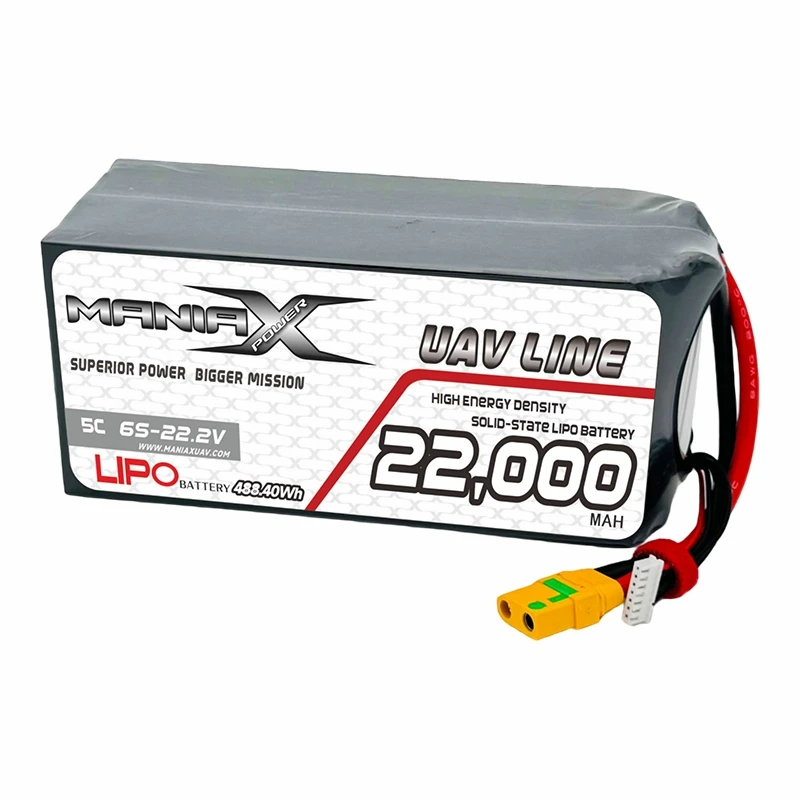 400Wh/Kg ٹھوس-State Lipo 6S-22.2V 22,000mAh 5C ڈرون/ UAV/eVTOL/Multi-Rotors بیٹری